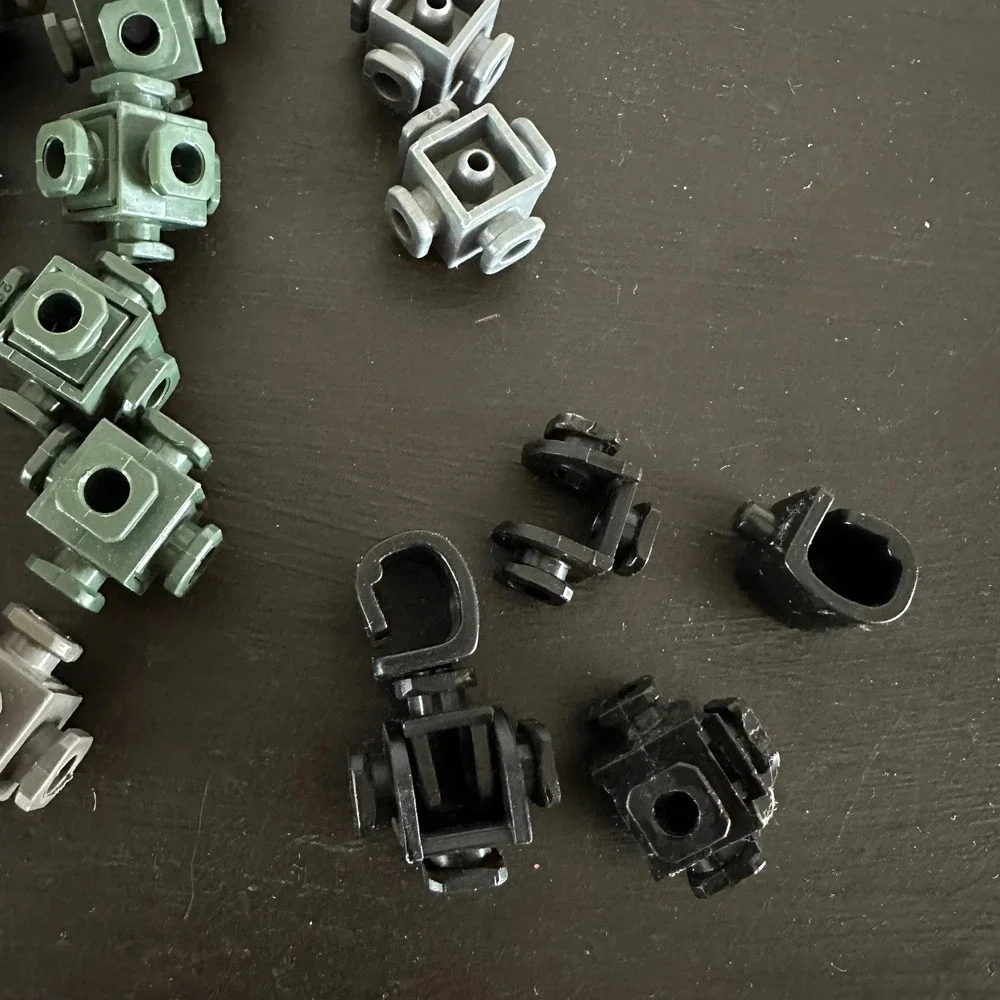 Vtg 59pc Construx Blue Gray 6-Peg Nut Connector Lot Fisher Price Building Parts